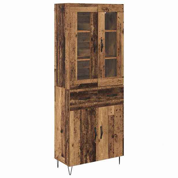 vidaXL Vysoký bufet Staré dřevo 69,5 x 34 x 90 cm Kompozitní dřevo