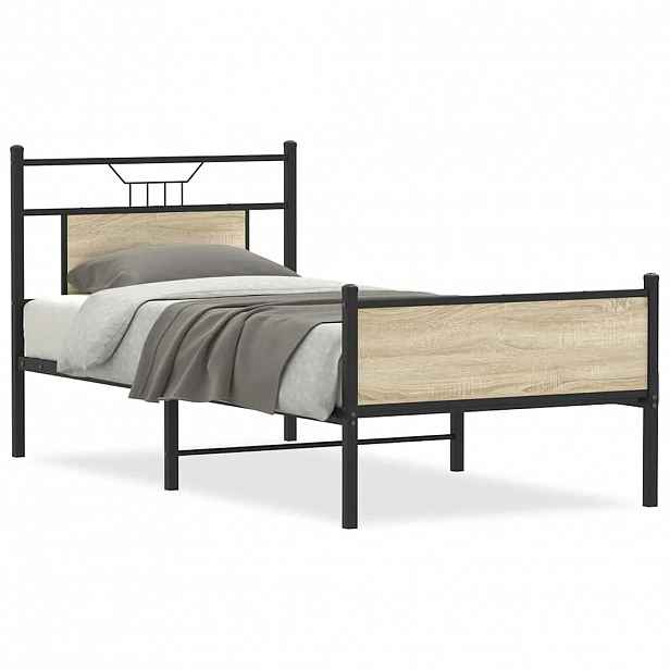 vidaXL Rám postele bez matrace dub sonoma 75 x 190 cm kompozitní dřevo