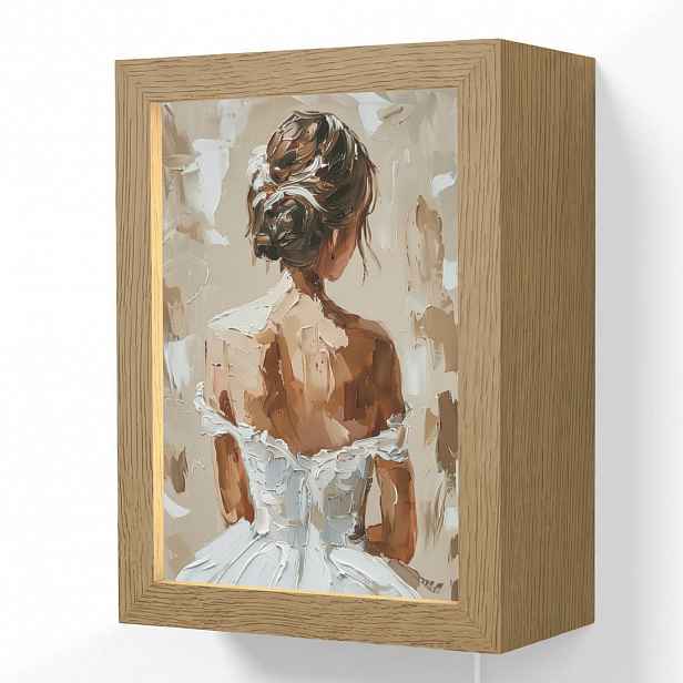 OnlyWow NÁSTĚNNÁ LAMPA Žena - malba - abstraktní - béžová - moderní 15x20 cm