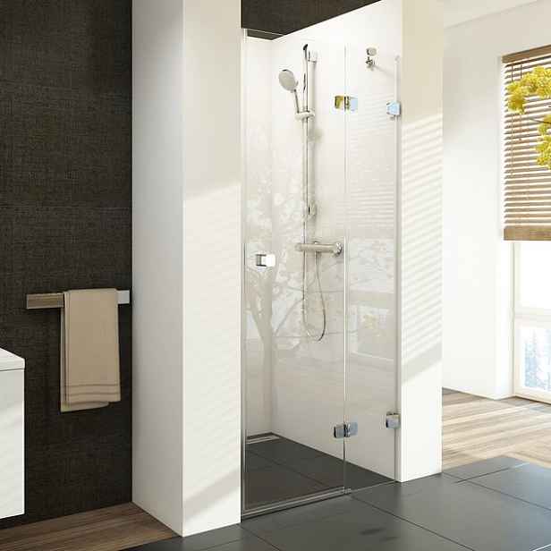 Ravak Brilliant BSD2 R 100 chrom+transparent; sprchové dveře 100 cm s pevnou stěnou pravé (kompletní set skleněných stěn a B Setu)