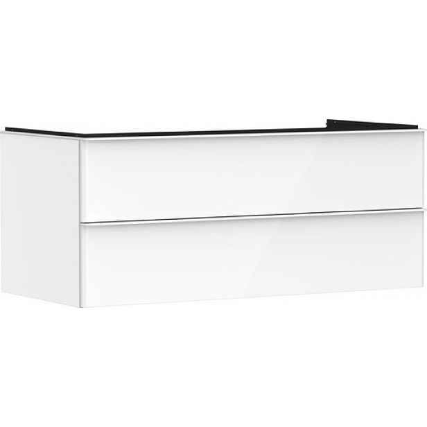 Skříňka pod umyvadlo pod desku Hansgrohe Xelu Q 118x49,5x55 cm bílá lesklá 54082700