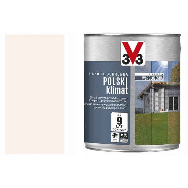 V33 Lazura Současná Polský Klimatizace bílý cedr mat 2,5 l