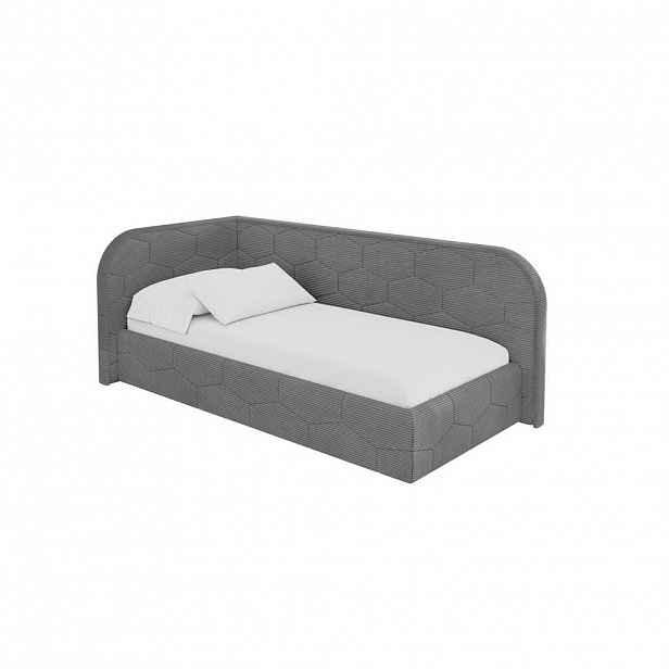 ALTDECOR JEDNOLŮŽKOVÁ POSTEL pro mládež s úložným prostorem, vpravo - JAXY 100x200 tmavě šedá