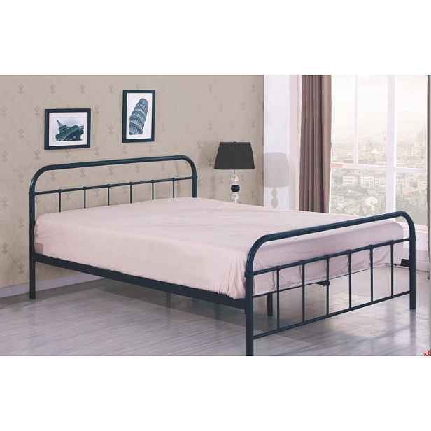 Černá kovová postel H55 - 90x200cm HELCEL