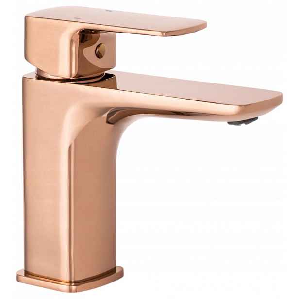 Cubic Zlatá Rosegold Baterie Umyvadlová Čtvercová
