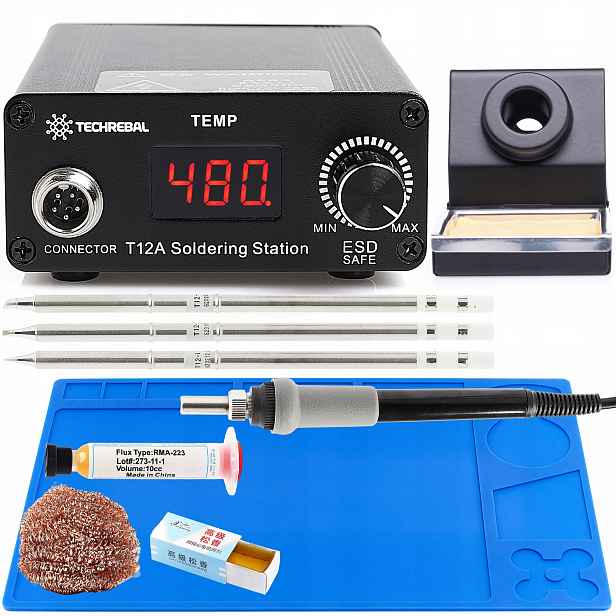 Pájecí Stanice Techrebal T12 75W Velká Sada Příslušenství Pájecí Pero