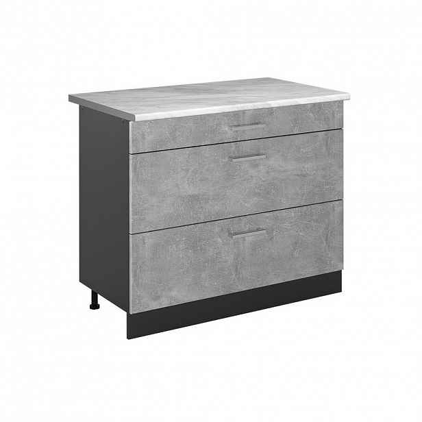 Vicco SPODNÍ SKŘÍŇKA KUCHYŇSKÉ LINKY R-Line, Beton/Antracit, 100 cm pracovná doska Mramor