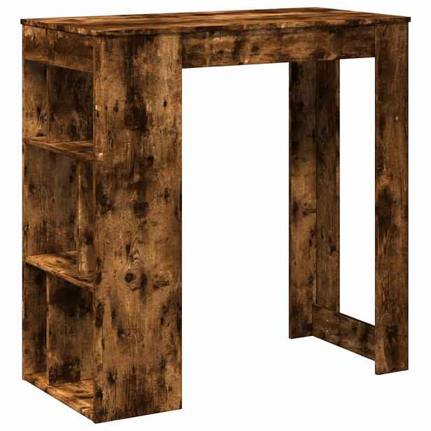 vidaXL Barový stůl s regály kouřový dub 102 x 50 x 103,5 cm kompozit