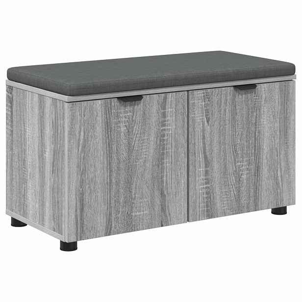 vidaXL Chodbičková lavice s polštářem Šedá Sonoma 80 x 38 x 46 cm