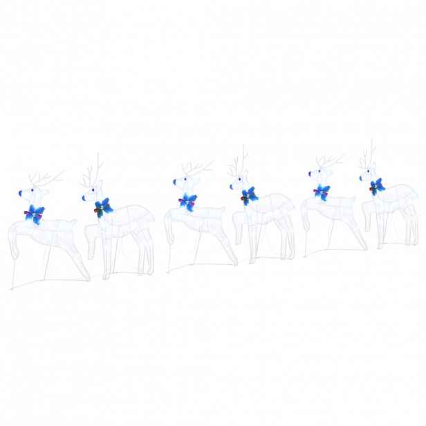 vidaXL LED Sobové 6 ks Bílá 45 x 19 x 65 cm textil
