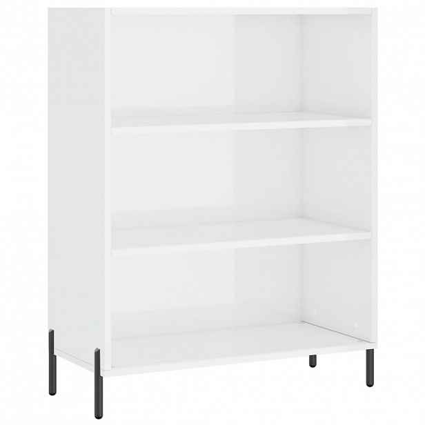 vidaXL Policová skříňka lesklá bílá 69,5x32,5x90 cm kompozitní dřevo