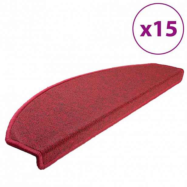 vidaXL Rohožky na schody 15 ks 65 x 24 x 4 cm Non-Slip Červená