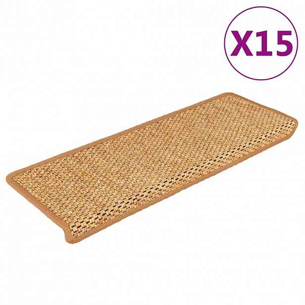 vidaXL Samolepící nášlapy na schody vzhled sisal 15ks 65x21x4 cm