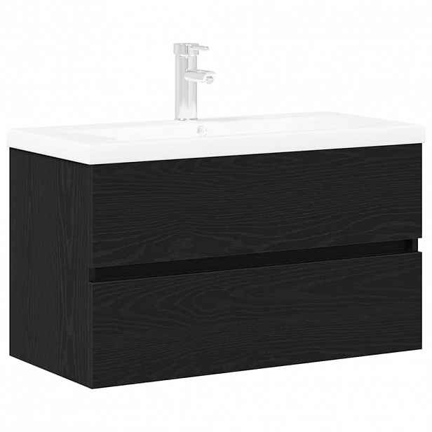 vidaXL Skříňka pod umyvadlo Černý dub 80 x 39 x 62 cm Kompozitní dřevo