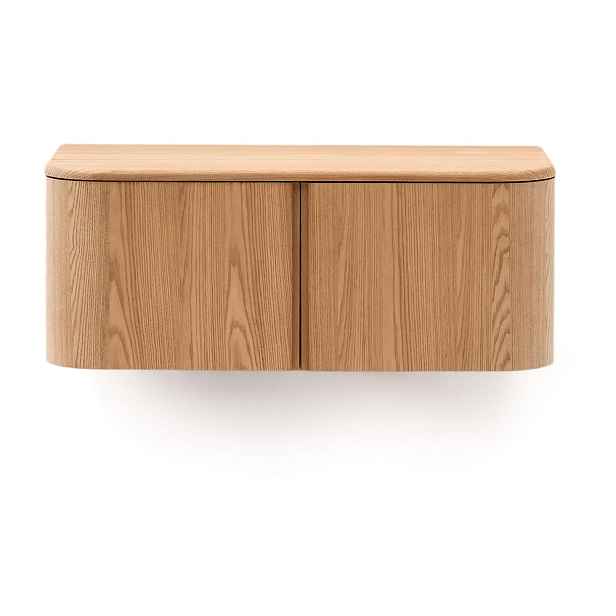 Závěsná skříňka pod umyvadlo v dekoru jasanu v přírodní barvě 90x35 cm Salaya – Kave Home
