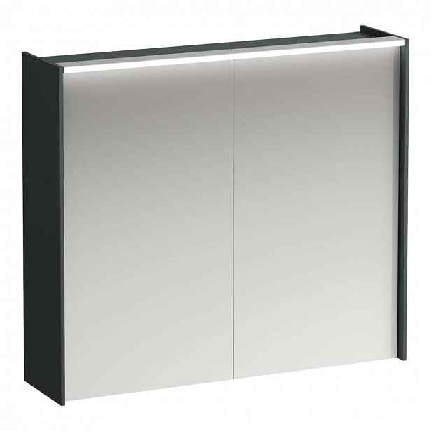 Laufen Lani - Zrcadlová skříňka s LED osvětlením, 71x82x21 cm, 2 dvířka, šedá H4037621122661