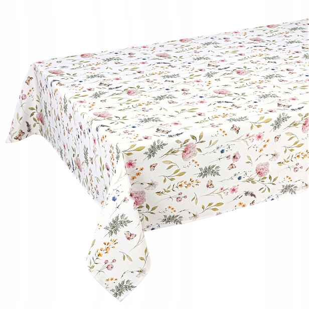 Ubrus odolný proti skvrnám s květinami 120 x 420 cm, klasicky obšitý Minos 25366_101