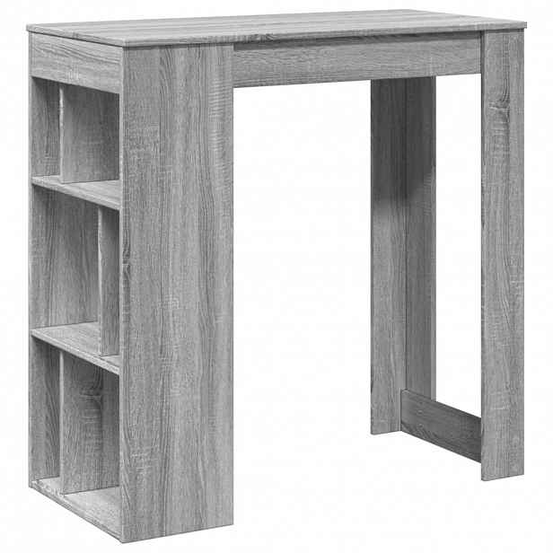 vidaXL Barový stůl s regály šedý sonoma 102 x 50 x 103,5 cm kompozit