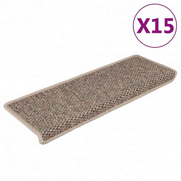 vidaXL Samolepící nášlapy na schody vzhled sisal 15ks 65x21x4cm béžové