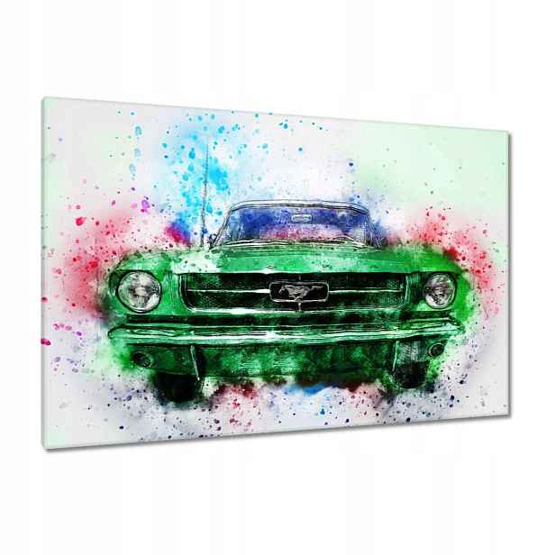Obrazy 120x80 Zelený Mustang