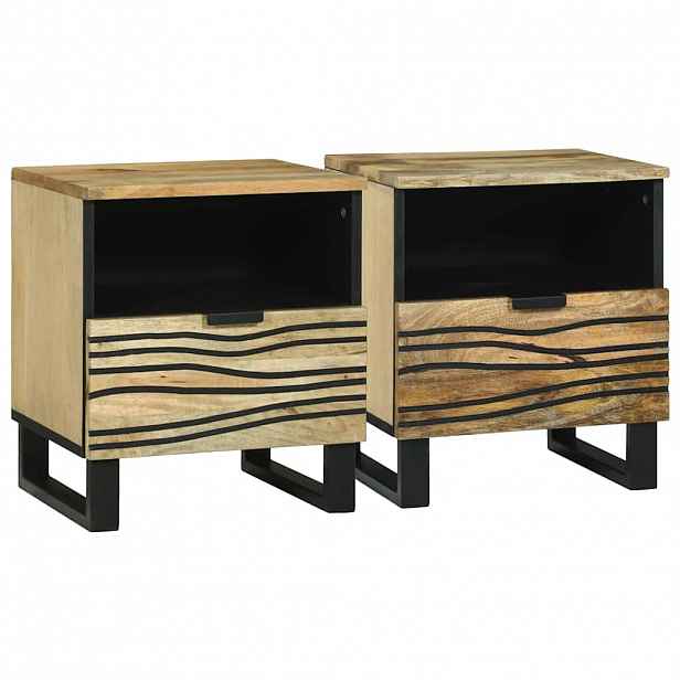 vidaXL Noční skříňka 2 ks Přírodní 40 x 33 x 46 cm Kompozitní dřevo