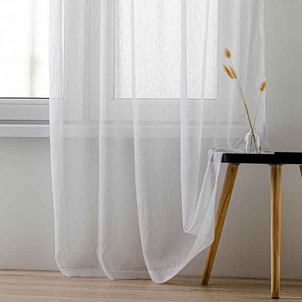 Homede Záclona Kresz Eyelets gold, bílá, 140 x 275 cm