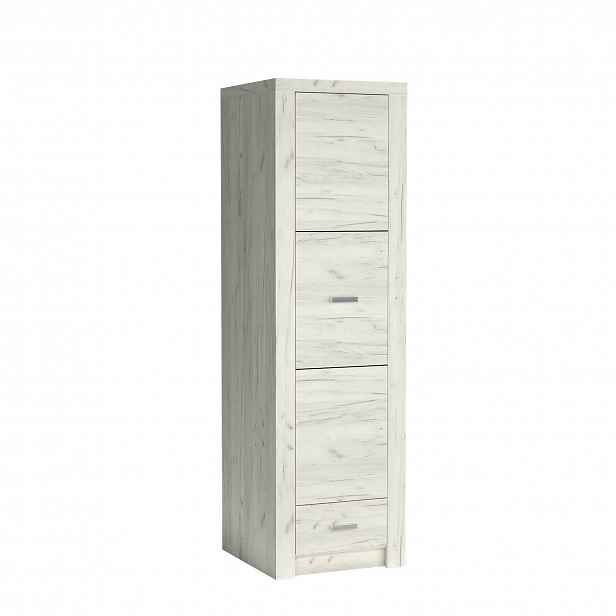 Úzká skříň BESS - šířka 56 cm, dub kraft bílý