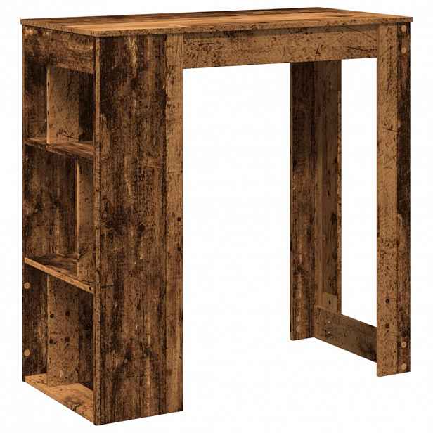 vidaXL Barový stůl s regály old wood 102x50x103,5 cm kompozitní dřevo