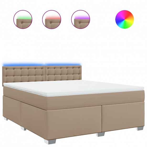 vidaXL Box spring postel s matrací cappuccino 180 x 200 cm umělá kůže