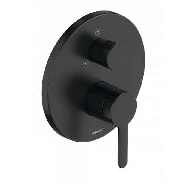 Duravit C.1 - Sprchová baterie pod omítku, pro 2 spotřebiče, matná černá C14210012046