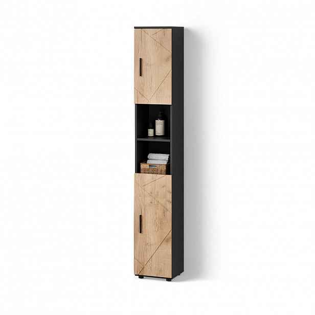 Livinity® KOUPELNOVÁ SKŘÍŇKA Ronco Zlatý dub power/antracit 30 x 192 cm