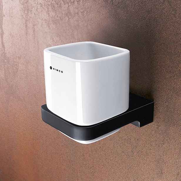 Nimco Maya Černá nástěnný držák na kartáčky, Patent design Mac 29058K-90_