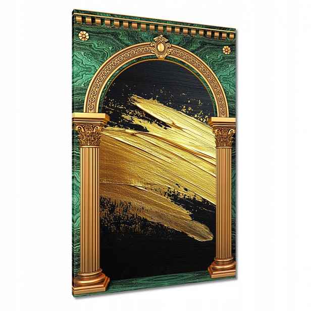 Obrazy 80x120 Zlaté šumění štětcem