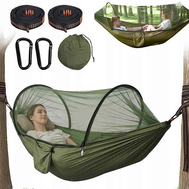 Turistická Houpací Síť Pro Dvě Osoby, Odolná, Přenosná, Zahradní Ultralight, Velká