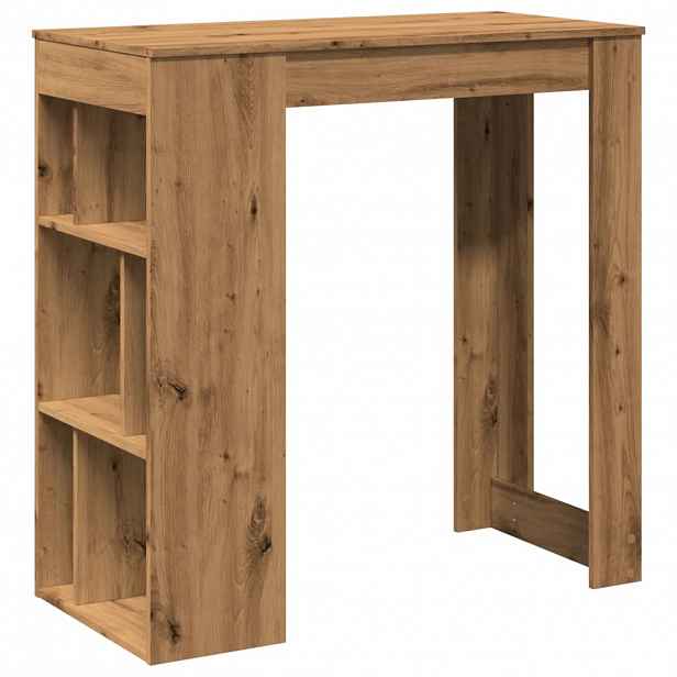 vidaXL Barový stůl s regály dub artisan 102 x 50 x 103,5 cm kompozit