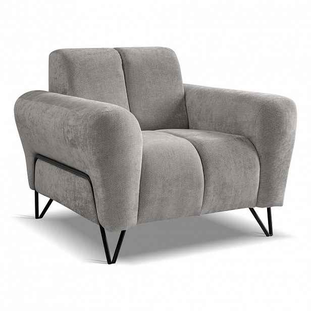 Beautysofa RELAXAČNÍ křeslo Volare s kovovými nohami, světle šedá