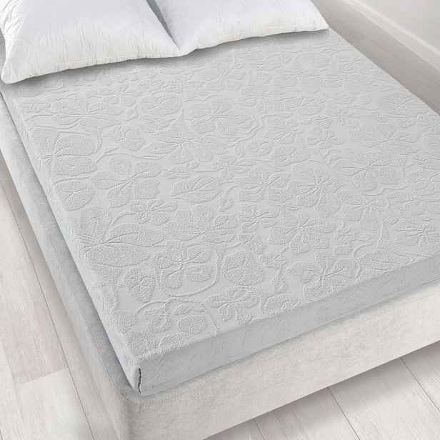 Froté prostěradlo bez gumičky 150x205 Tulipán šedé Zwoltex