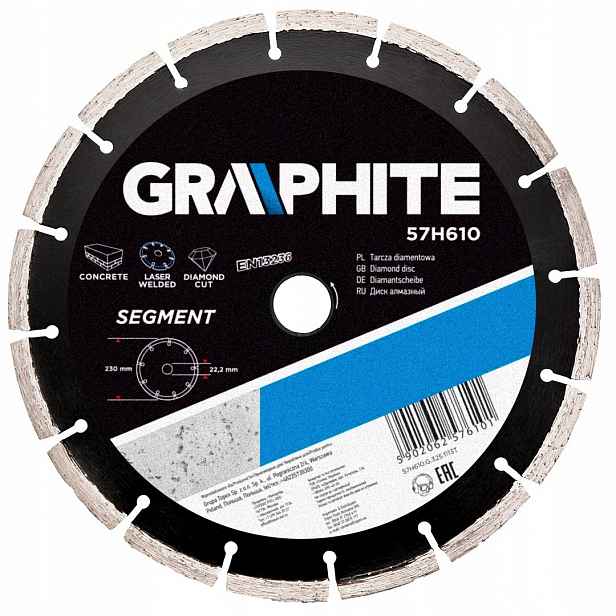 Graphite Diamantový Kotouč 230X22,2 Segment 57H610