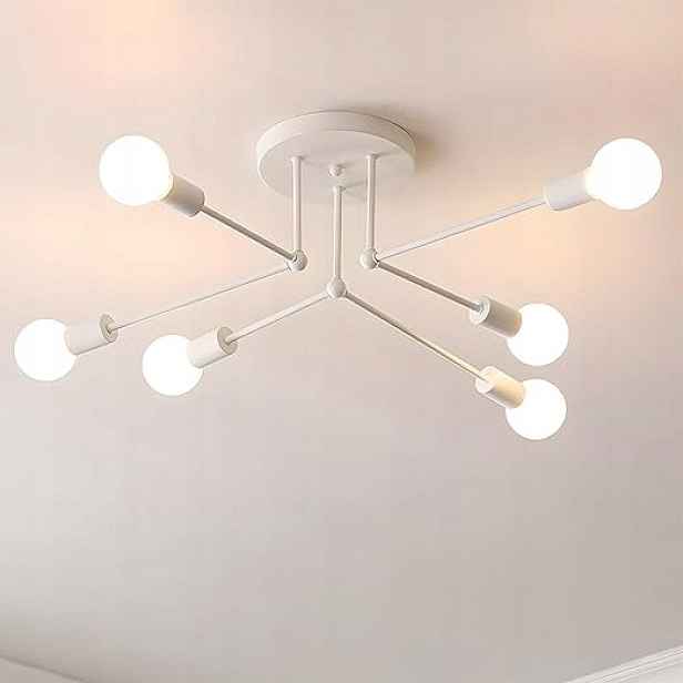 Stropní Svítidlo Sputnik 6xE27 Lustr Loft Industrial Bílá 60 cm