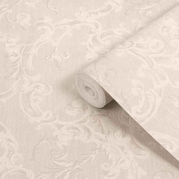 Tapeta s ornamenty béžová šedá vinylová na flizelině glamour tapety