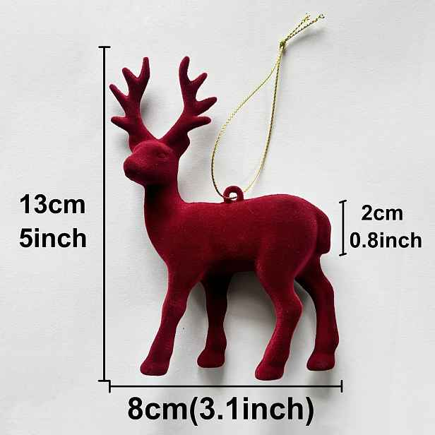 TEMU Sada 2 ks Mini Vánočních Jelenů, 13 cm/5 palců Zamrzlé Mini Ozdoby , Kreativní Dekorace Malého , Vánoční Závěsné Ozdoby, Sváteční Závěsné