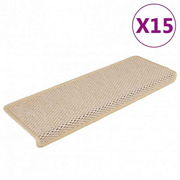 vidaXL Samolepící nášlapy na schody vzhled sisal 15 ks 65x21x4 cm Berber