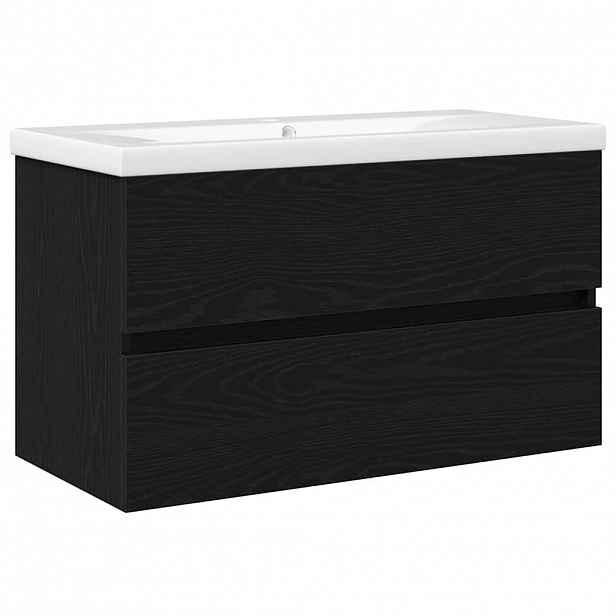 vidaXL Skříňka pod umyvadlo Černý dub 80 x 39 x 62 cm Kompozitní dřevo