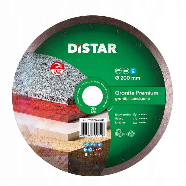 Distar Prémiový Diamantový Řezný Kotouč 200x1,8x25,4 Pro Žulu Mramor