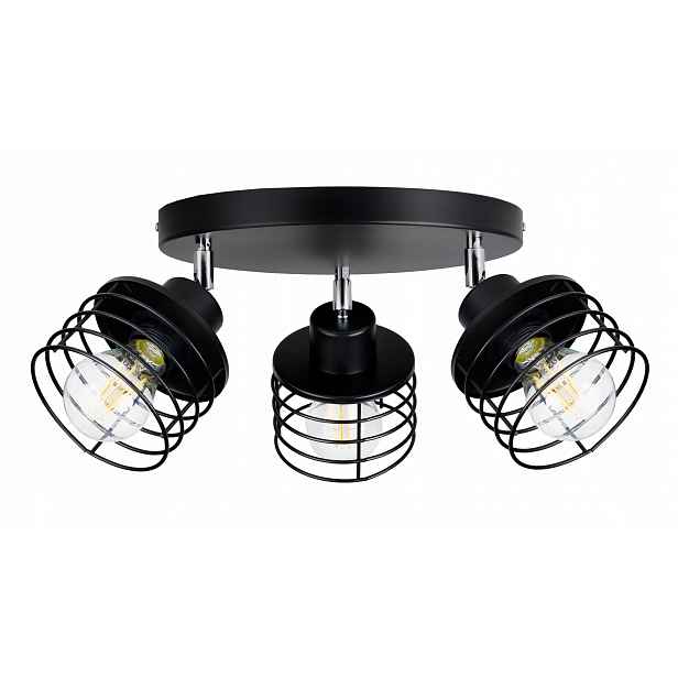 Lampa Stropní Svítidlo Led Lustr nastavitelný Pružina Černá