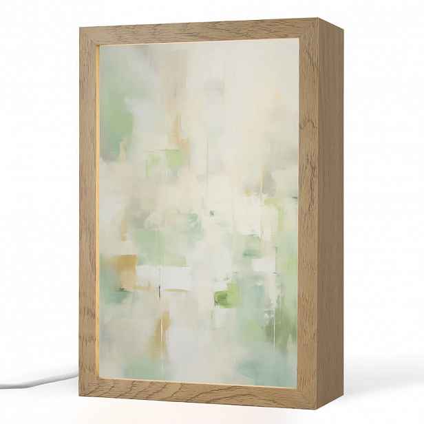 OnlyWow STOLNÍ LAMPA Abstraktní - Umění - Bílá - Zelená - Moderní 20x30 cm