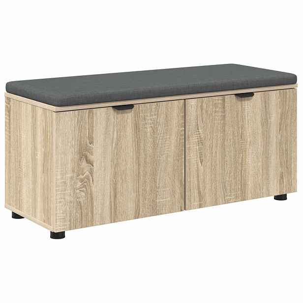 vidaXL Chodbičková lavice s polštářem Sonoma dub 100 x 38 x 46 cm