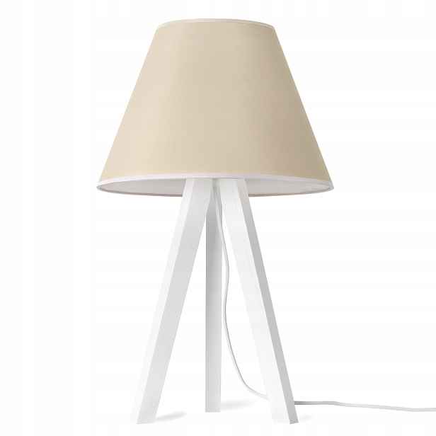 Noční Lampa Na Stůl, Robustní Trojnožka, Béžová, Do Ložnice Obývacího Pokoje