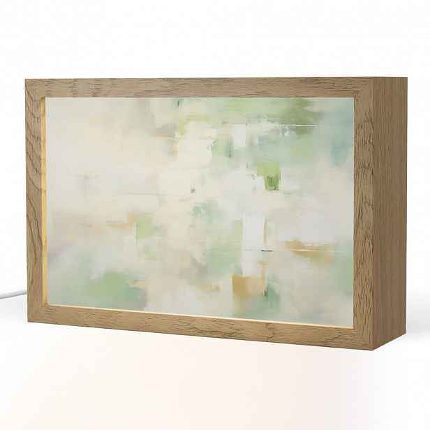 OnlyWow STOLNÍ LAMPA Abstraktní - Umění - Bílá - Zelená - Moderní 30x20 cm