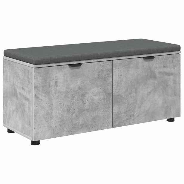 vidaXL Chodbičková lavice s polštářem Betonově Šedá 100 x 38 x 46 cm